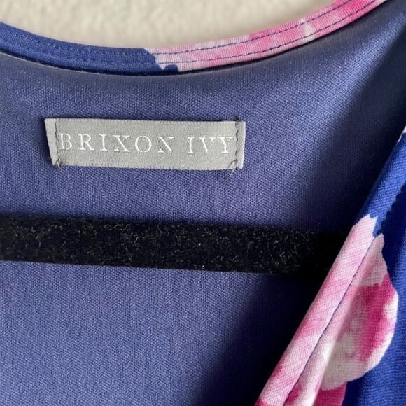 Brixon ivy faux wrap jersey style floral dress large - Picture 4 of 10